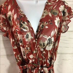 Kate & Lily Maxi Short Sleeve Floral Dress Size 8